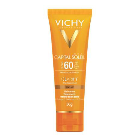 Imagem do produto Protetor Solar Vichy Capital Soleil Clarify Com Cor Fps 60 Gel Creme Com Efeito De Base Com 50G