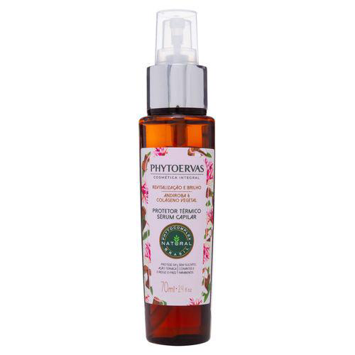 Imagem do produto Protetor Térmico Sérum Capilar Revitalização E Brilho Andiroba E Colágeno Vegetal Phytoervas 70Ml