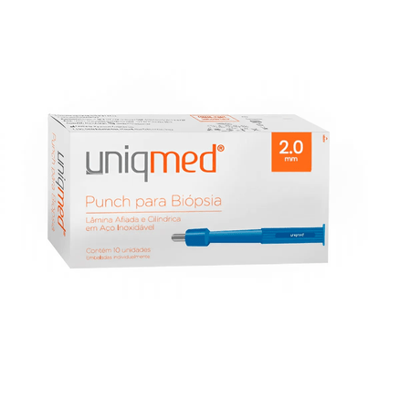 Punch Para Biópsia 2.0Mm 10 Unidades Uniqmed