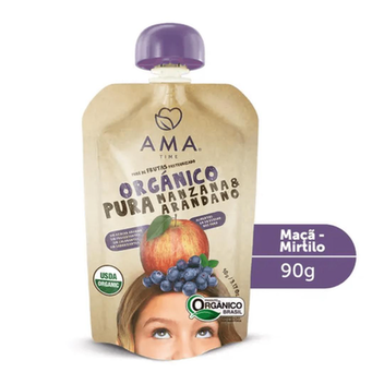 Imagem do produto Purê De Frutas Ama Time Ôrganico Maçã E Mirtilo 90G