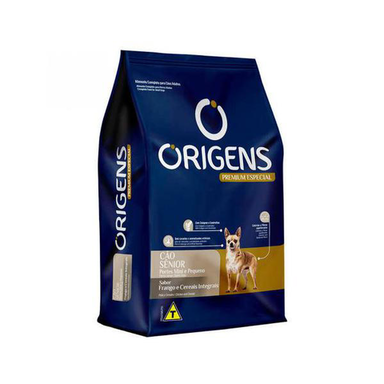 Ração Para Cães Sênior Mini E Pequeno Porte Origens Premium Especial Sabor Frango E Cereais Integrais 1Kg