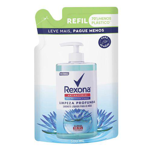 Refil Sabonete Líquido Rexona Limpeza Profunda 500Ml