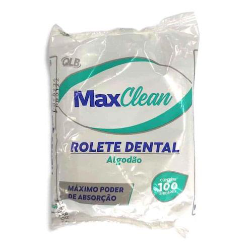 Rolete Dental Algodão 100 Unidades Maxclean