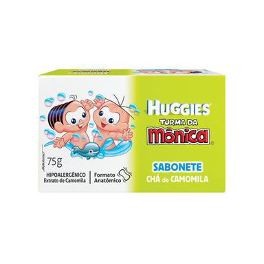 Sabonete - Em Barra Huggies Turma Da Mônica Camomila E Aloe Vera Com Hidratante 75G