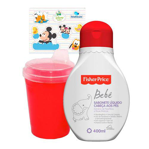 Sabonete Liquido 400Ml + Copo Adesivos Fisher Price