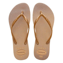 Sandália Havaianas Slim Gloss Dourado Tamanho 33/34 1 Par