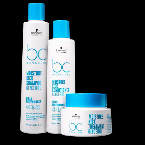 Imagem do produto Schwarzkopf Bc Kit Moisture Kick Glicerol Shampoo 250Ml + Condicionador 200Ml + Máscara 200Ml