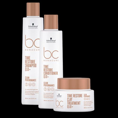 Schwarzkopf Bc Kit Time Restore Q10 + Shampoo 250Ml + Condicionador 200Ml + Máscara 200Ml