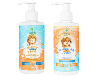 Imagem do produto Shampoo + Condicionador Infantil Vegano Ingredientes Naturais Óleos Essenciais Lavanda Laranja Doce Verdi Natural