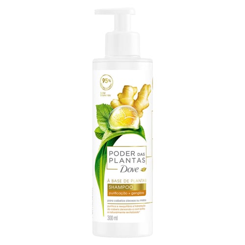 Shampoo Dove Poder Das Plantas Purificação + Gengibre 300Ml