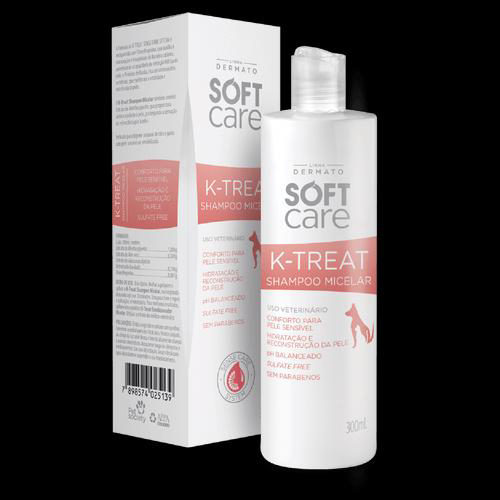 Shampoo Micelar Soft Care Ktreat Para Cães E Gatos 300Ml