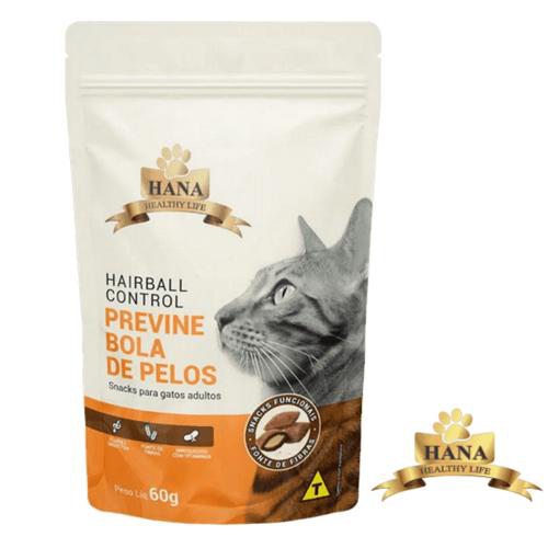 Snacks Hana Healthy Life Hairball Control P/ Gatos Adultos 60G