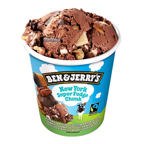 Sorvete Pote Kibon Ben & Jerry's New York Super Fudge Chunk 458Ml