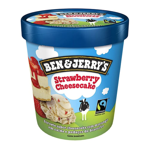 Sorvete Pote Kibon Ben & Jerry's Strawberry Cheesecake 458Ml