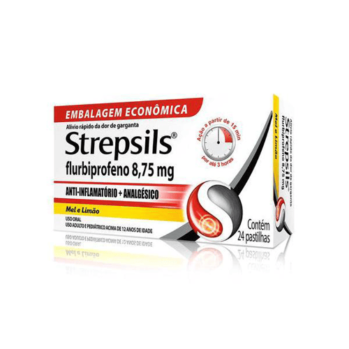 Imagem do produto Strepsils Sabor Mel E Limão Com 24 Pastilhas Para Garganta