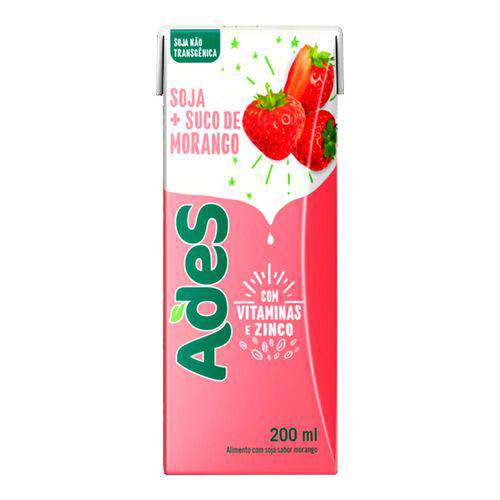 Imagem do produto Suco De Soja Ades Sabor Morango 200Ml