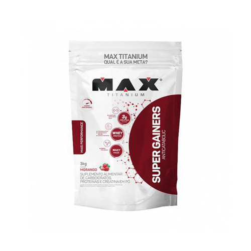 Super Gainers Max Titanium Refil Morango 3Kg