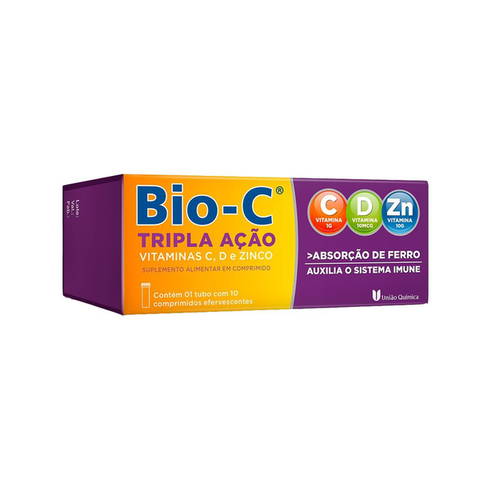 Suplemento Alimentar Bio C Tripla Ação 10 Comprimidos Efervescentes