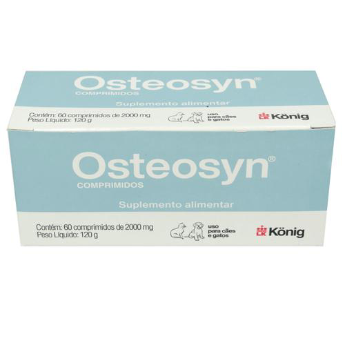 Suplemento Alimentar Osteosyn König 2000Mg P/ Cães Grandes C/ 60 Comprimidos