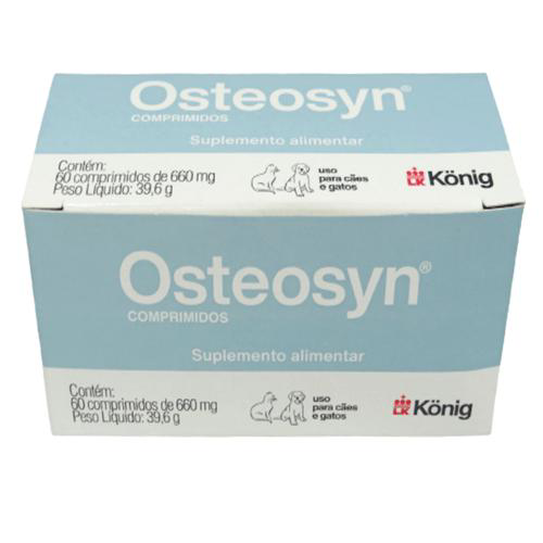 Suplemento Alimentar Osteosyn König 660Mg P/ Cães Pequenos E Médios C/ 60 Comprimidos