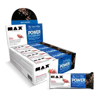 Imagem do produto Suplemento Em Barra Max Titanium Power Protein Bar Proteína 492G 12 Un Morango Sensation