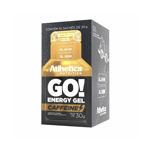 Imagem do produto Suplemento Energético Go Energy Gel Caffeine Atlhetica Nutrition Salted Caramel Com 10 Sachês De 30G Cada