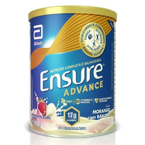 Suplemento Nutricional Ensure Advance Morango E Banana Com 400G