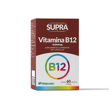 Imagem do produto Supra Vitamina B12 9,94Mcg 500Mg Herbamed 60 Cápsulas