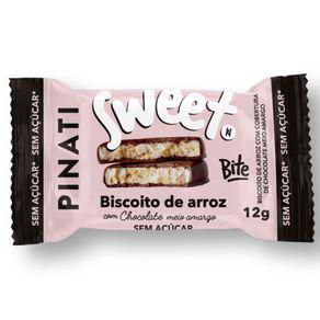 Sweet Bite Biscoito De Arroz Chocolate Meio Amargo Pinati 12G