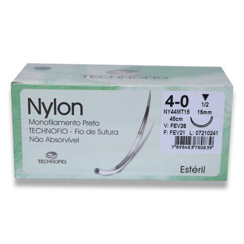 Technofio Fio De Sutura De Nylon 40 Com Agulha 1,5Cm 1/2 De Círculo Com 24Un