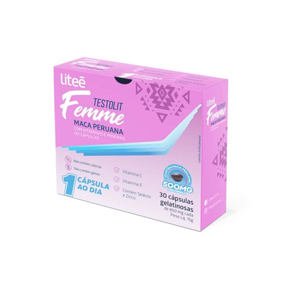 Imagem do produto Testolit Femme 500Mg Maca Peruana Por Cápsula 30 Cápsulas Gelatinosas Liteé Farma