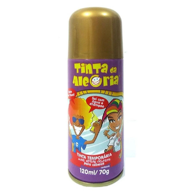 Tinta Spray Para Cabelos Tinta Da Alegria Cor Ouro 120Ml