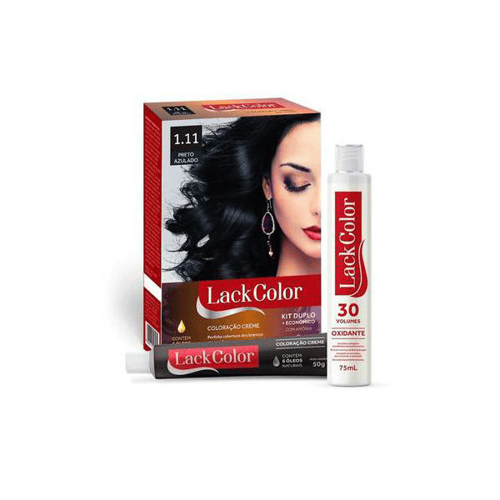 Tintura Lack Color Kit Creme 1.11 Preto Azulado