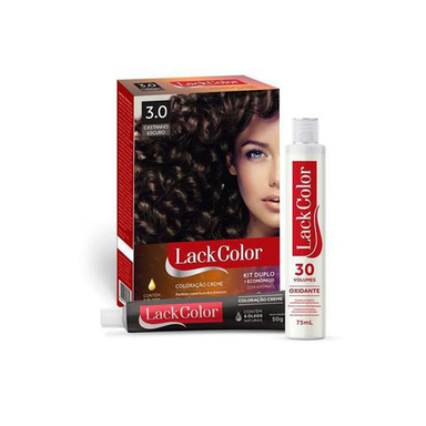 Tintura Lack Color Kit Creme 3.0 Castanho Escuro