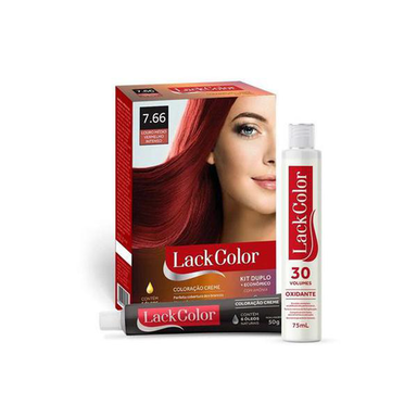 Imagem do produto Tintura Lack Color Kit Creme 7.66 Louro Médio Vermelho Intenso