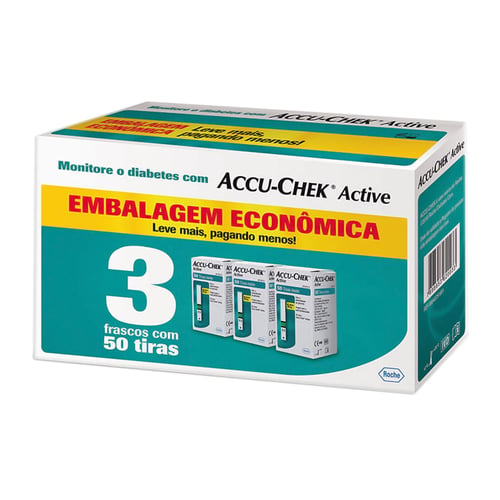 Imagem do produto Tiras Reagentes Para Medição De Glicose - Accu-Chek Active - 3 Caixas Com 50 Unidades Cada