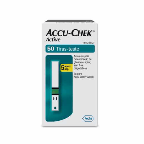 Imagem do produto Tiras Para Controle De Glicemia Accuchek Active Com 50 Unidades Accu Check