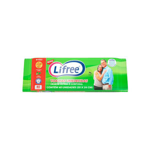 Imagem do produto Toalhas Umedecidas Lifree Para Adultos 40 Unidades