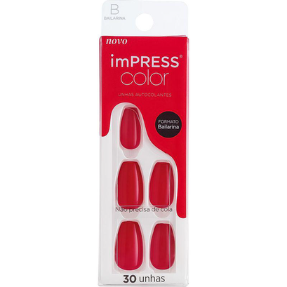 Unhas Posticas Kiss New York Impress Color Beet Snacks