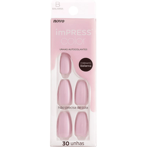 Unhas Posticas Kiss New York Impress Color French Lavender Bailarina