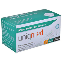 Uniqmed Swabs C/100Un Lenços Para Assepsia C/Álcool A 70%