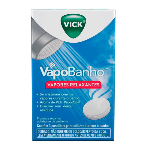 Vapores Relaxantes Vick Vapobanho Com 3 Unidades 3 Pastilhas