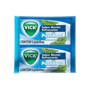 Pastilhas Drops Vick Mentol Envelope De 10g Com 5 Unidades