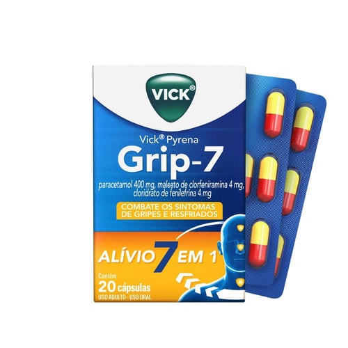 Vick Pyrena Grip 7 Com 20 Cápsulas