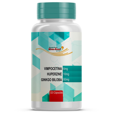 Imagem do produto Vimpocetina 6Mg Huperzine 10Mg Ginkgo Biloba 80Mg 120 Cápsulas