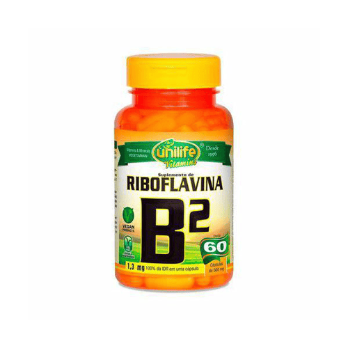 Vitamina B2 Riboflavina Unilife 60 Cápsulas De 500Mg