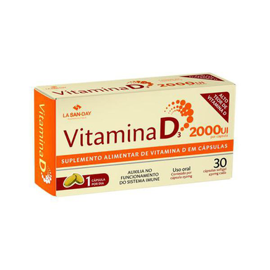 Vitamina D3 Lasanday Com 30 Cápsulas 2000Ui