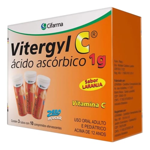 Vitergyl C Efervescente 1G 30 Comprimidos