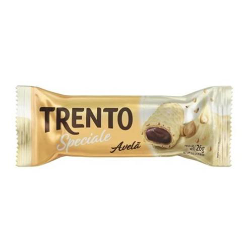 Wafer Trento Speciale Avelã Branco Com 26 Gramas