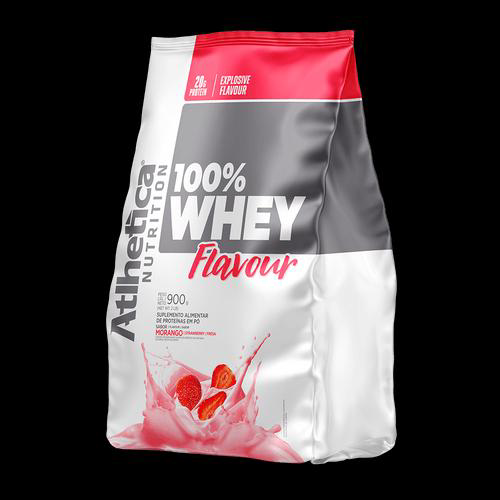 Whey 100% Flavour Morango Pacote 900G Atlhetica Nutrition